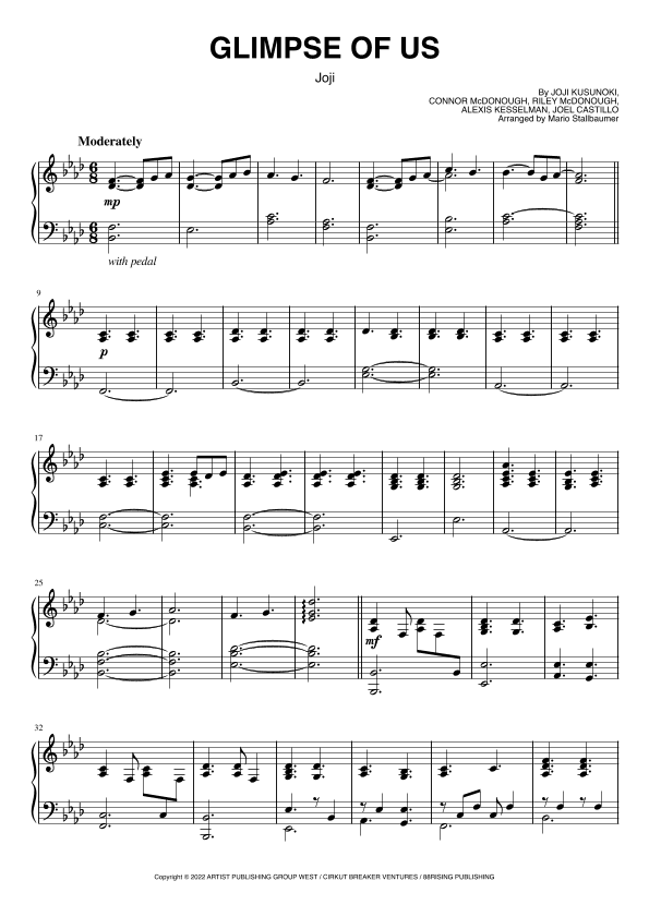 Glimpse Of Us (arr. Mario Stallbaumer)