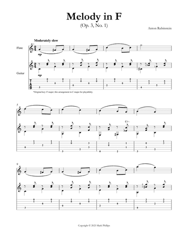 Melody in F (arr. Mark Phillips)