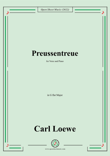 Loewe-Preussentreue,in G flat Major,for Voice and Piano (arr. OSM Press)