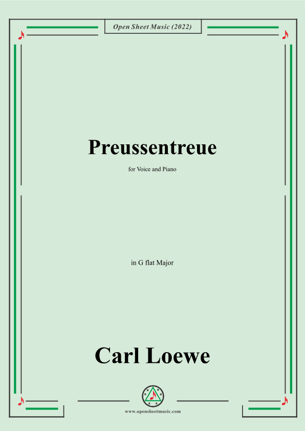 Loewe-Preussentreue,in G flat Major,for Voice and Piano (arr. OSM Press)