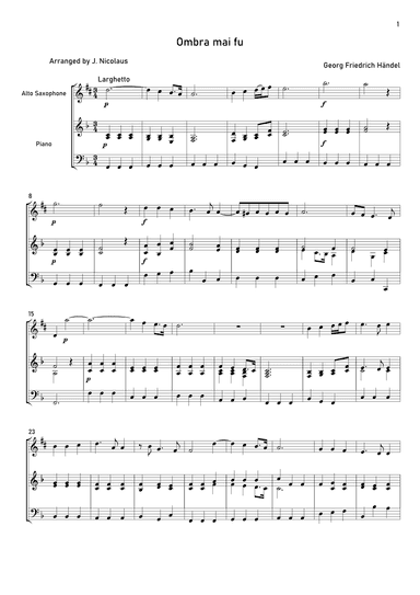 Ombra mai fu (arr. John Nicolaus)