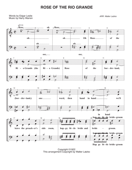 ROSE OF THE RIO GRANDE (arr. Walter Latzko)