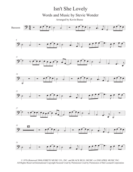 Isn't She Lovely (arr. Kevin Busse)
