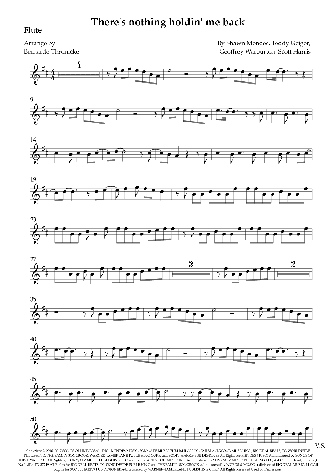 There's Nothing Holdin' Me Back (arr. Bernardo Thronicke)