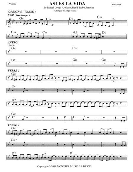 Asi Es La Vida (arr. Jorge Juárez)