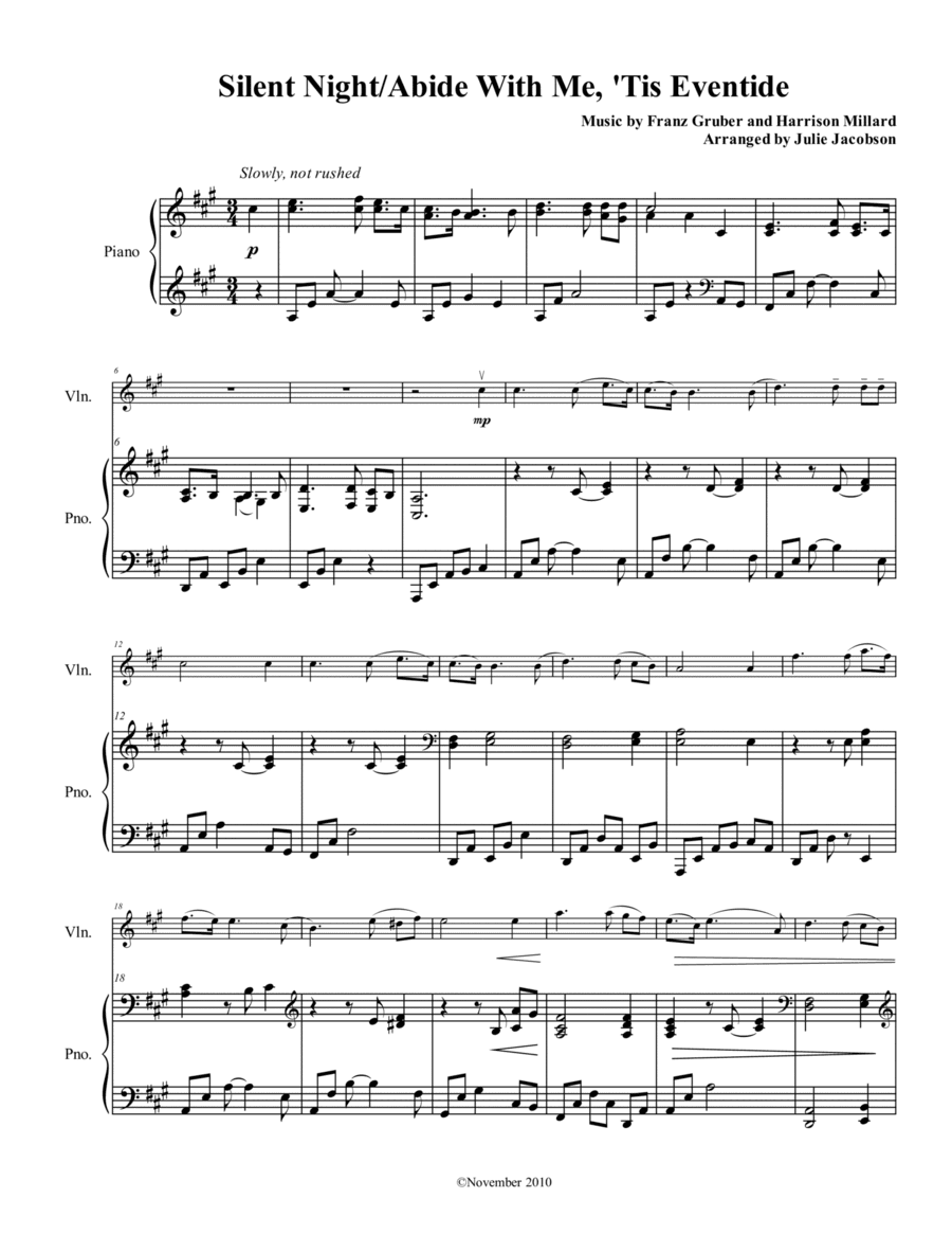 Abide With Me, 'Tis Eventide/Silent Night (arr. Julie Jacobson)