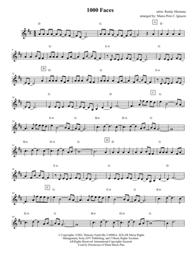 1000 Faces (arr. Marco Polo Ignacio)