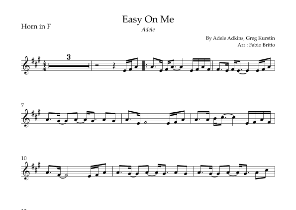 Easy On Me (arr. Fabio Britto)