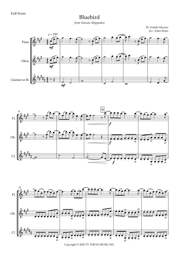 Ikimono Gakari's Blue Bird (arr. Fabio Britto)