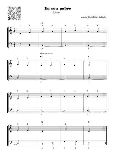 Eu sou pobre - Fase1 (arr. Sérgio Matias da Cunha)