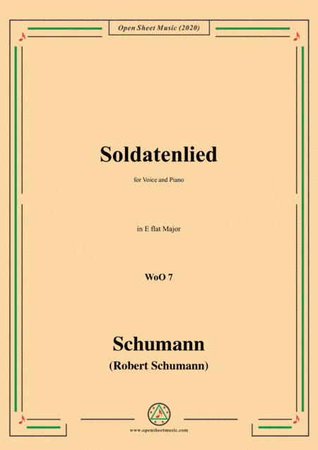 Schumann-Soldatenlied,WoO 7,in E flat Major,for Voice and Pno (arr. MSM)