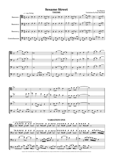 Sesame Street Theme (arr. Paul Marshall)