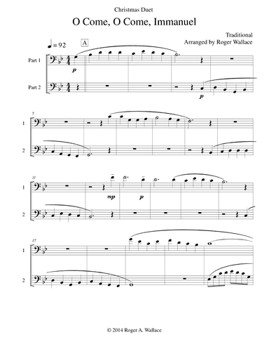 O Come, O Come, Immanuel (Emmanuel) - Low Brass Duet (arr. Roger Wallace)