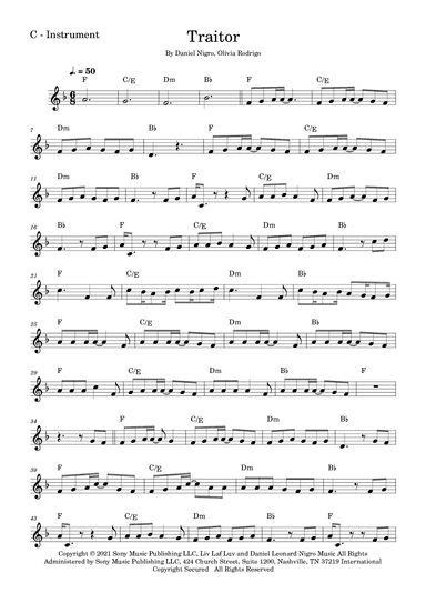 Traitor (arr. Fabio Eduardo de Oliveira)