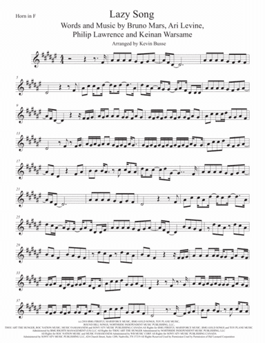 The Lazy Song (arr. Kevin Busse)