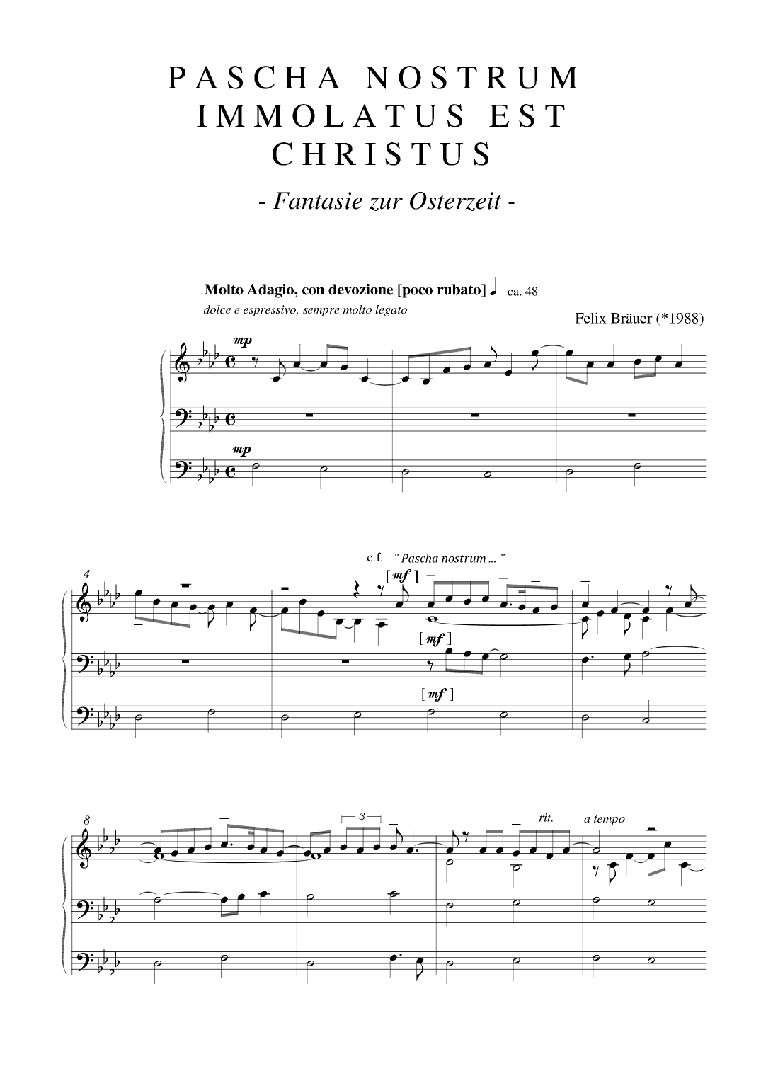 "Pascha nostrum immolatus est Christus" - Fantasie zur Osterzeit