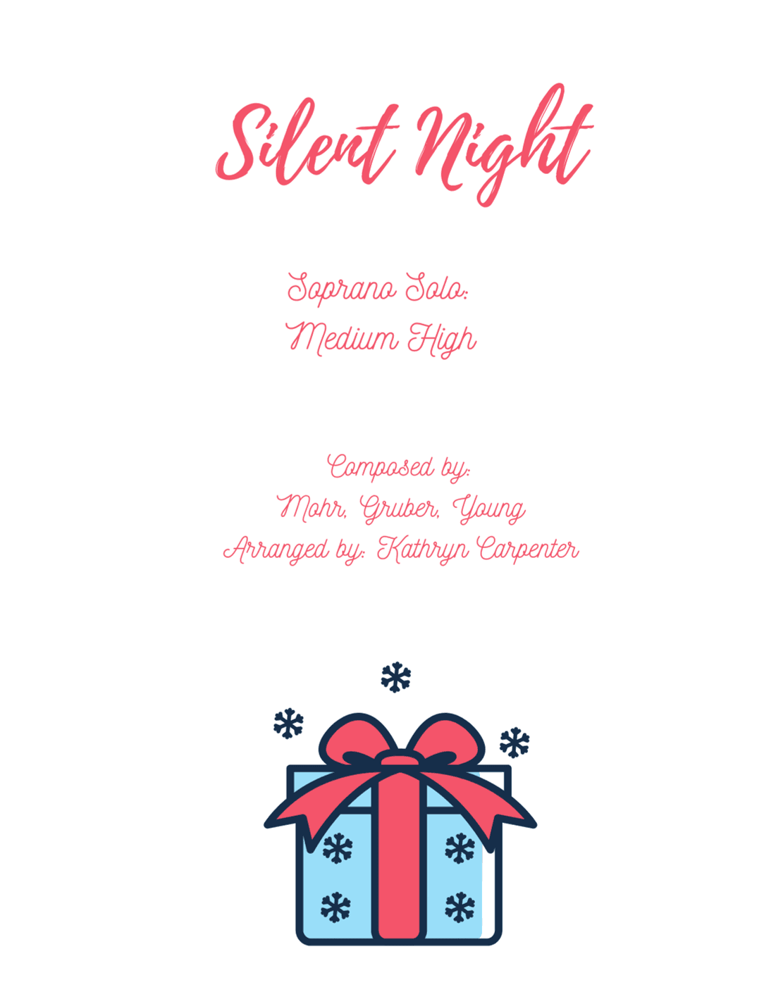 Silent Night (Soprano Solo, Medium High) (arr. Kathryn Carpenter)