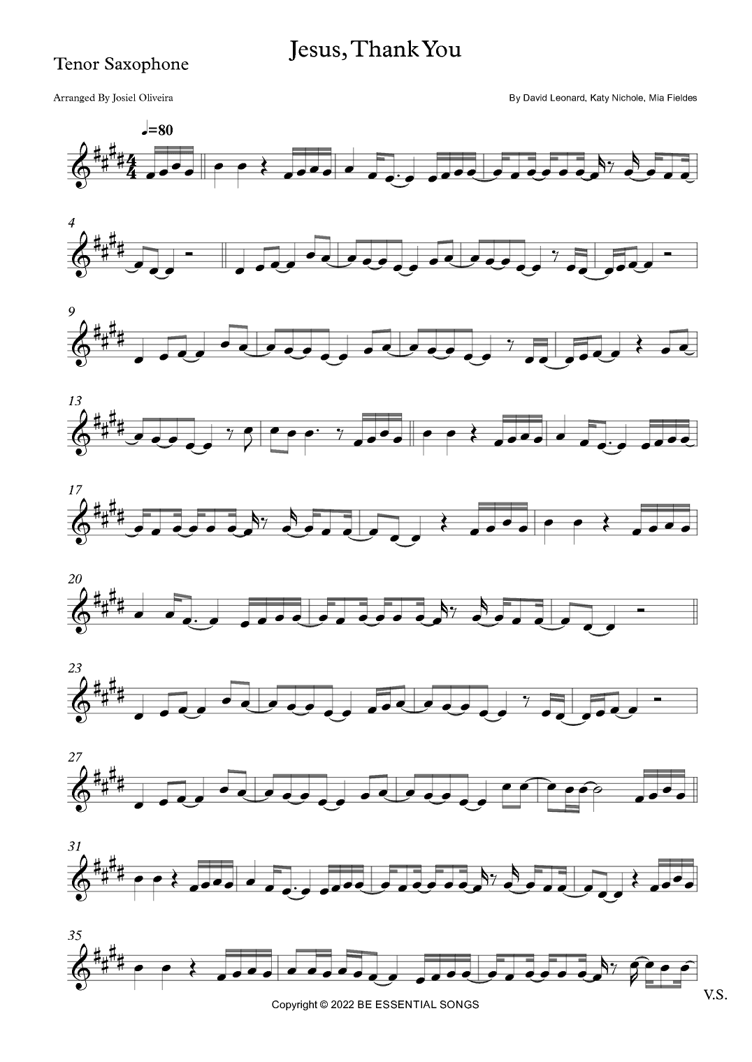 Jesus, Thank You (arr. Josiel Oliveira)