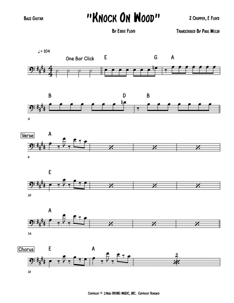 Knock On Wood (arr. Accubass)