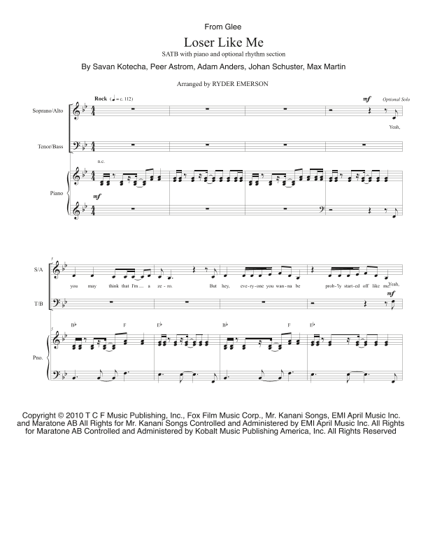 Loser Like Me (arr. Ryder Emerson)