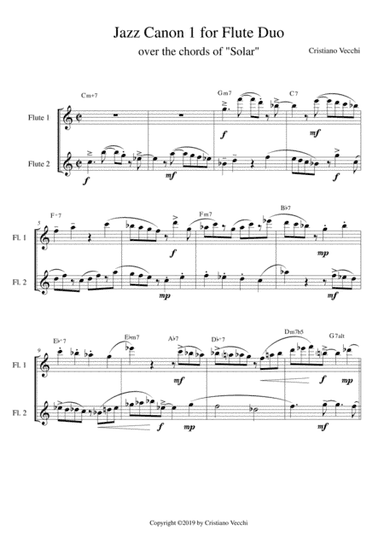 Jazz Canon 1 for Flute Duo