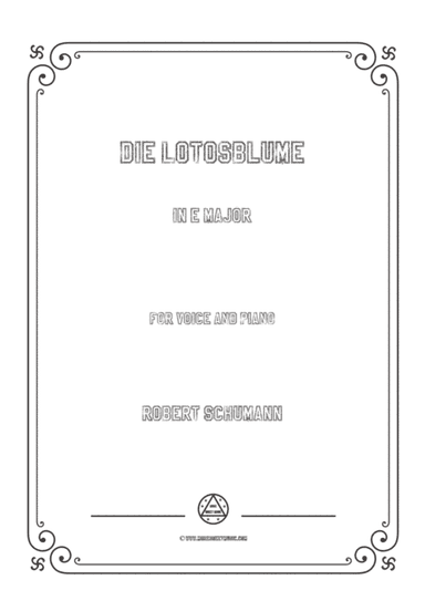 Schumann-Die Lotosblume in E Major,for Voice and Piano (arr. MSM)