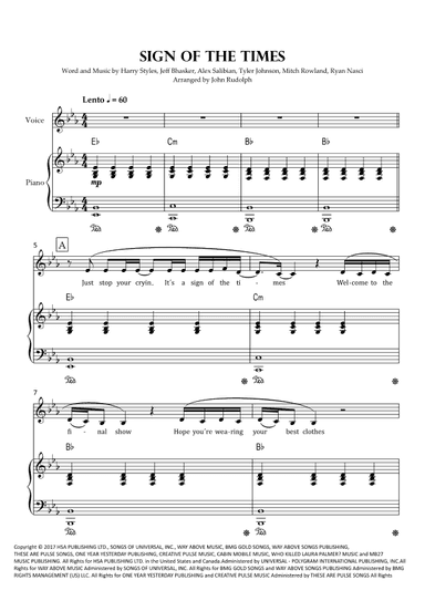 Sign Of The Times (arr. John Rudolph)