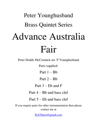 Advance Australia Fair Brass Quintet (arr. py67brass@gmail.com)