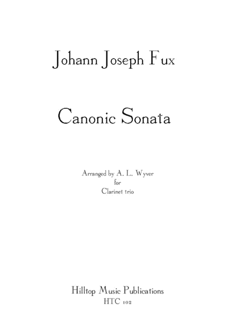 Sonata Canoni arr. three equal clarinets (arr. A. L. Wyver)