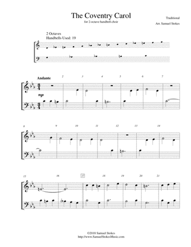 The Coventry Carol - for 2-octave handbell choir (arr. Samuel Stokes)
