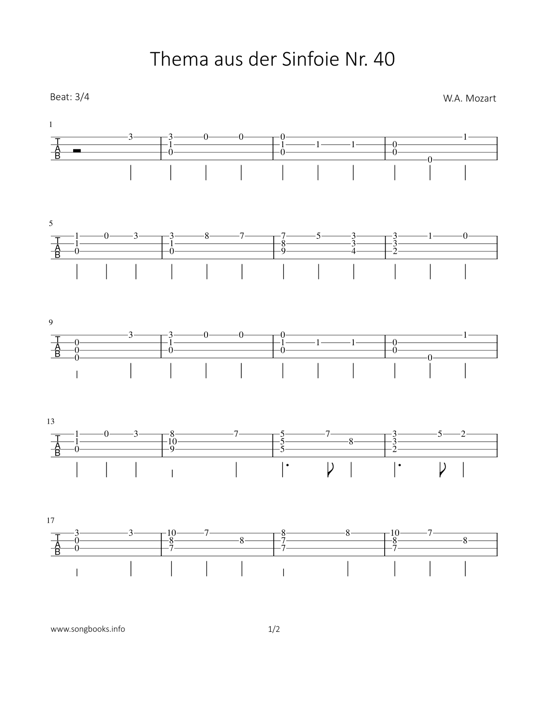 Thema aus der Sinfonie Nr. 40 (arr. Bettina Schipp)