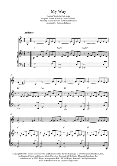 My Way (arr. Kaiserin Rebecca)