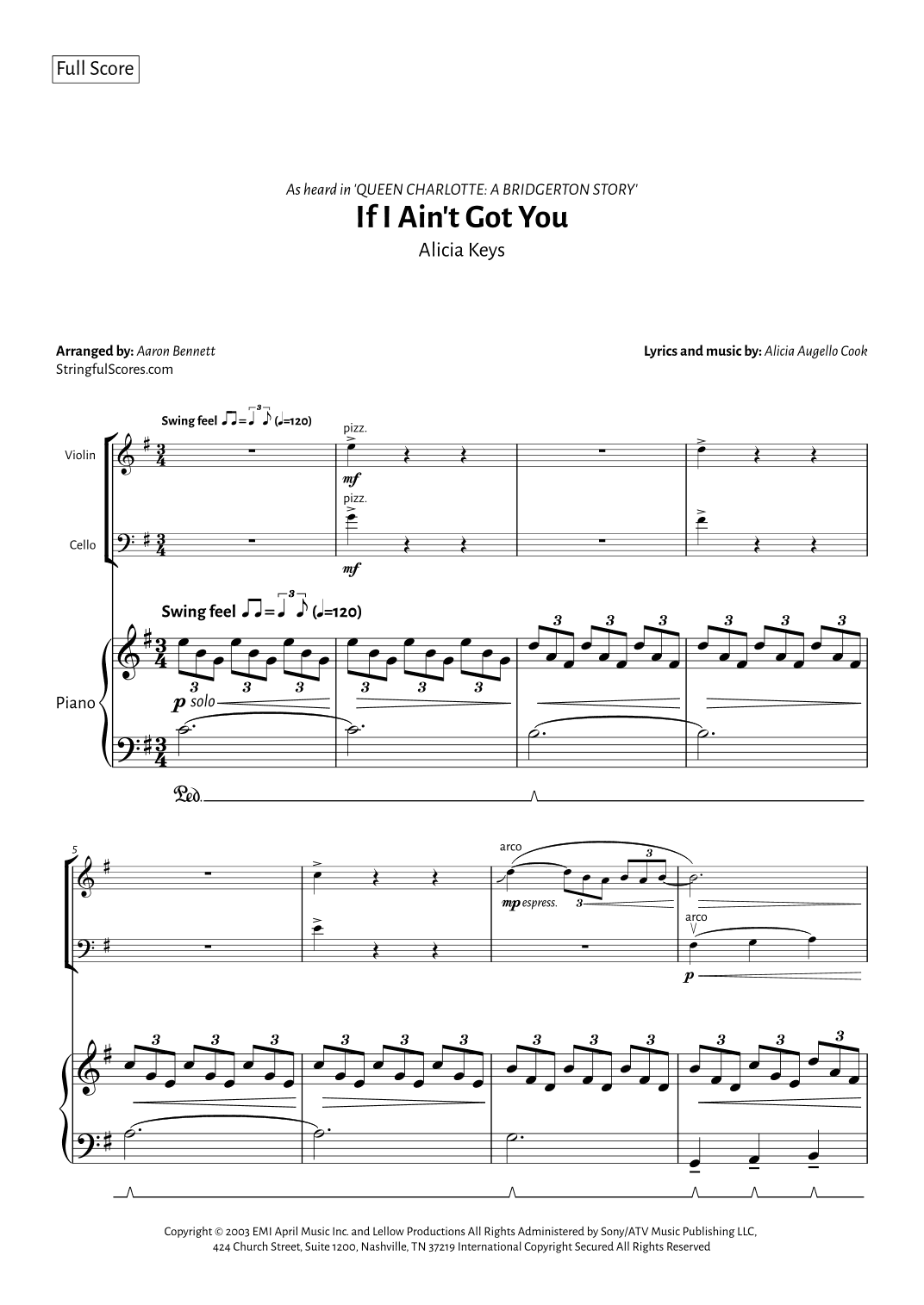 If I Ain't Got You (arr. Aaron Bennett)