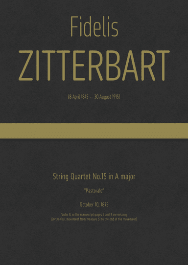 Zitterbart - String Quartet No.15 in A major, "Pastorale" (arr. J.G. Cucó Barber)