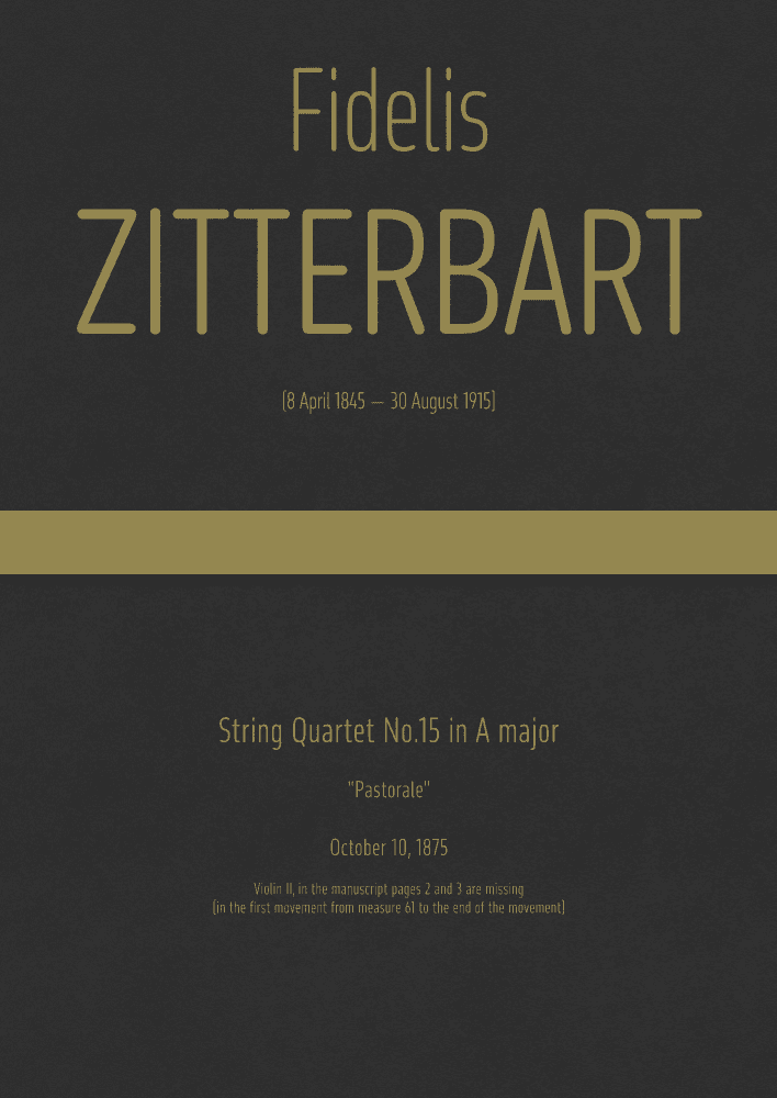 Zitterbart - String Quartet No.15 in A major, "Pastorale" (arr. J.G. Cucó Barber)