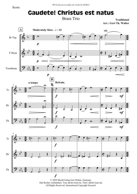 Gaudete! Christus Est Natus (arr. Gert Th. Walter)