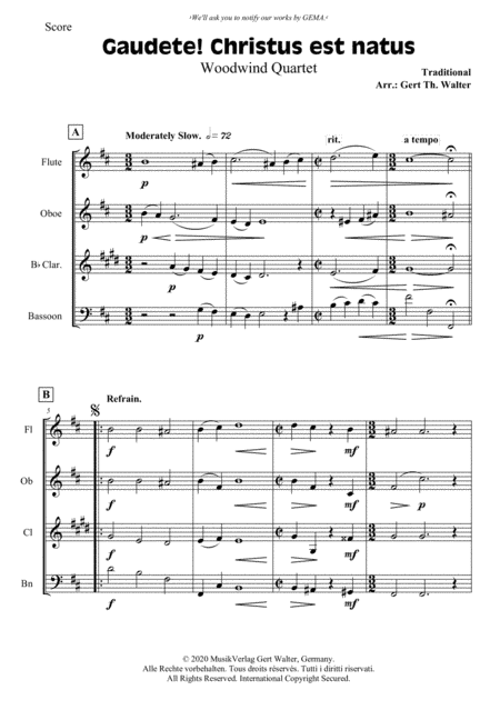 Gaudete! Christus Est Natus (arr. Gert Th. Walter)