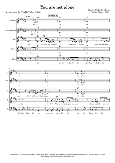 You Are Not Alone (arr. Volker Bublitz)