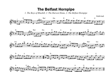 The Belfast Hornpipe as played by James Galway (lead sheet with chords) (arr. K. Krantz)