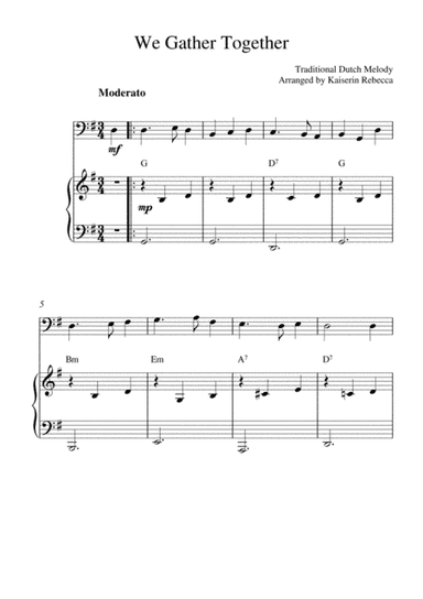 We Gather Together (cello solo and piano accompaniment) (arr. Kaiserin Rebecca)