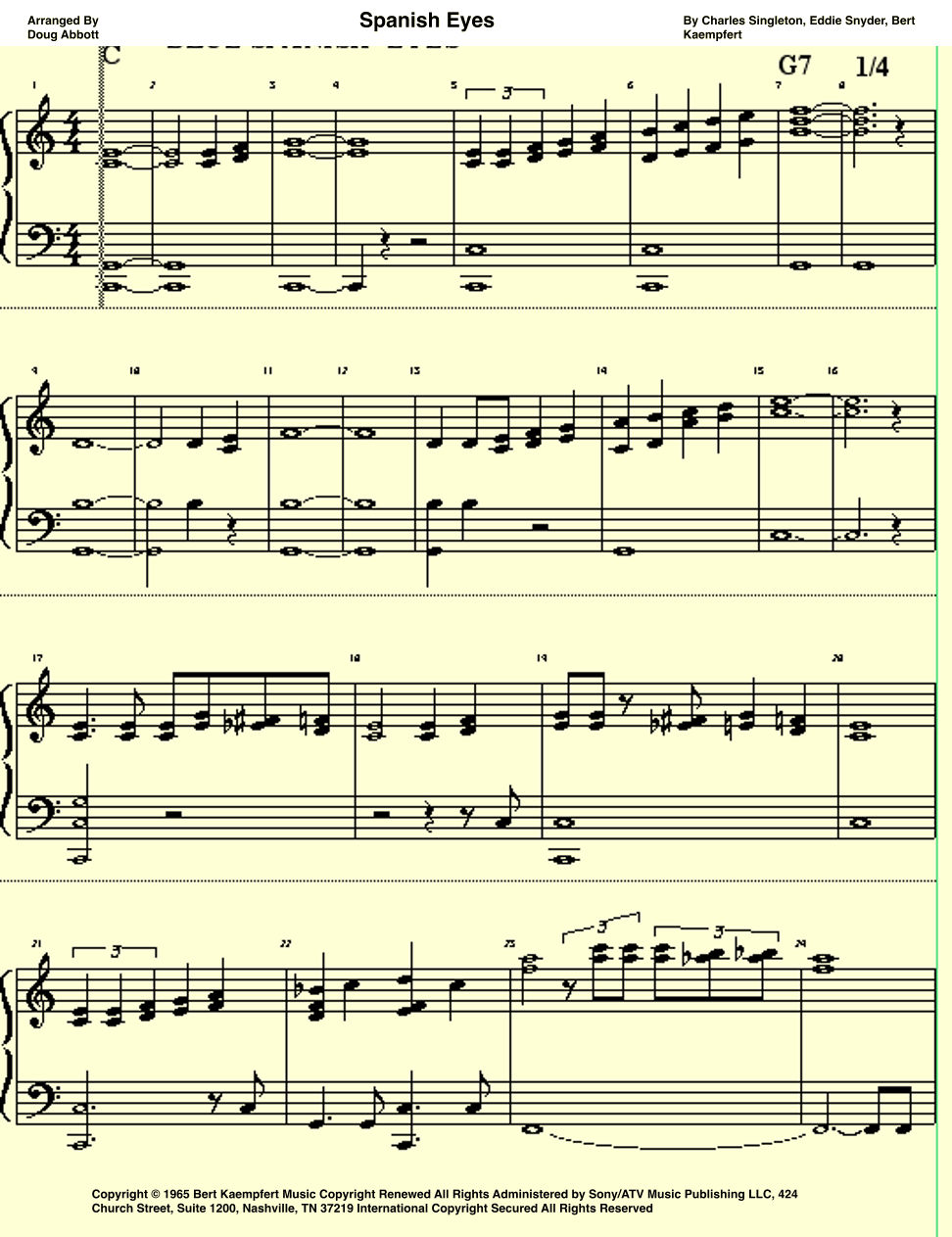 Spanish Eyes (arr. Doug Abbott)
