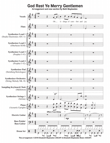 God Rest Ye Merry Gentlemen (Full Score 8.5x11) (arr. Beth Maplesden)