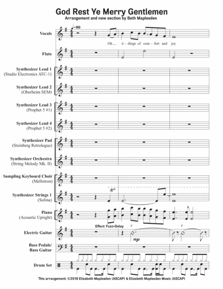 God Rest Ye Merry Gentlemen (Full Score 8.5x11) (arr. Beth Maplesden)
