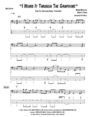 I Heard It Through The Grapevine (arr. Accubass)