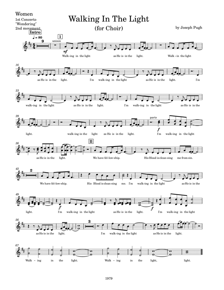 Walking In The Light (Choir and Orchestra)