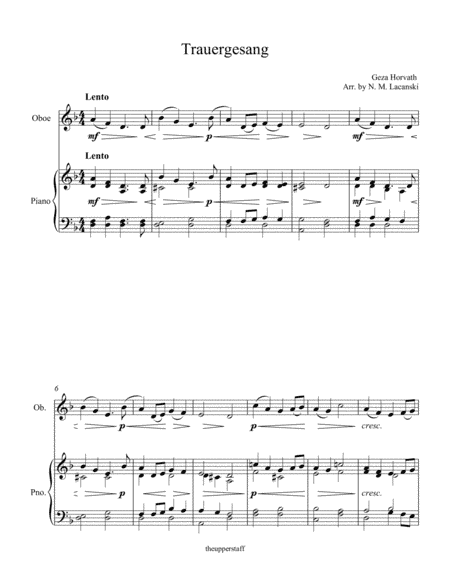 Trauergesang (arr. Nick Lacanski)