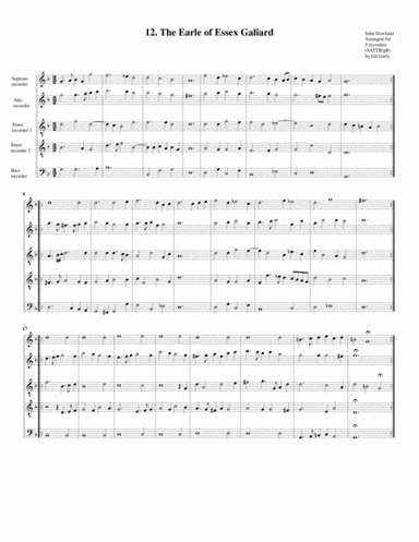 The Earle of Essex Galiard (12, 1604) (arrangement for 5 recorders) (arr. Gil Garty)