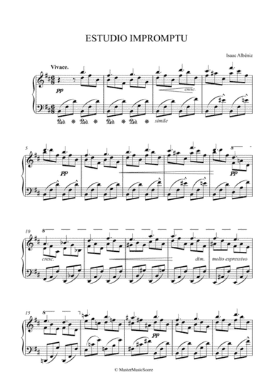 Albeniz - Estudio Impromptu for piano solo (arr. MMS)