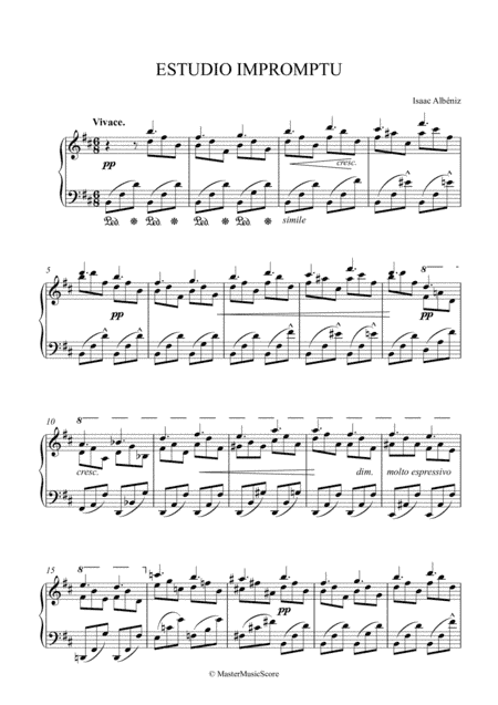 Albeniz - Estudio Impromptu for piano solo (arr. MMS)