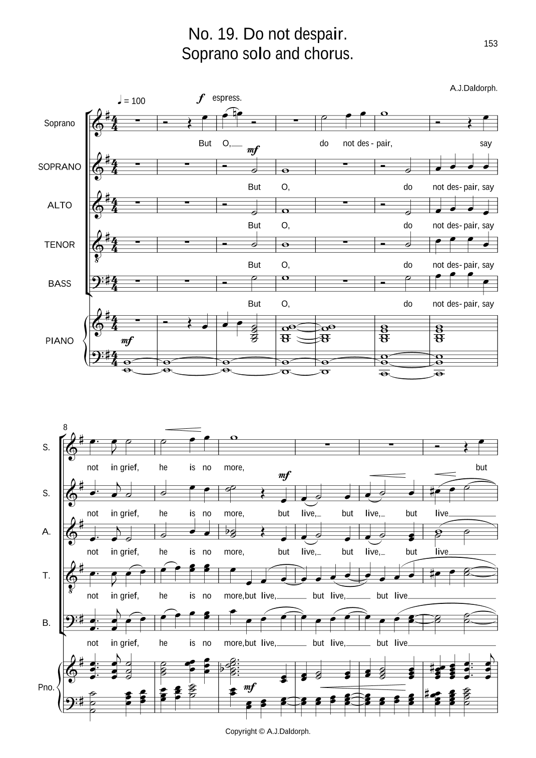 Do not despair (from Songs of Hope and Creation)